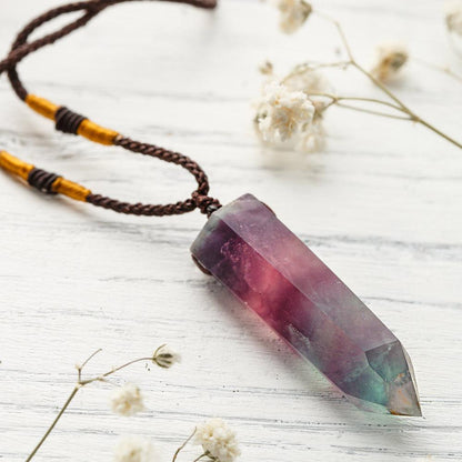 Pure Fluorite Wand Necklace