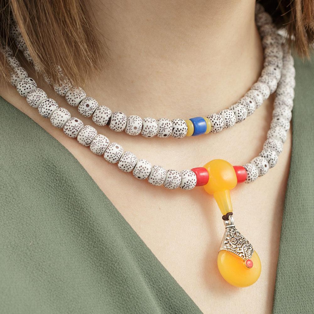 On Sale - Bodhi Seeds Tibetan Mala with Turquoise and Dzi – Ping Amber  Jewelry