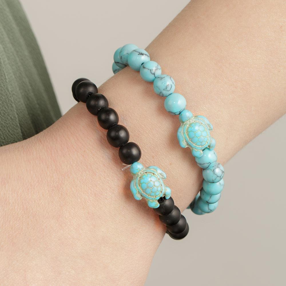 Turquoise Handmade Sea Turtle Couple Bracelet