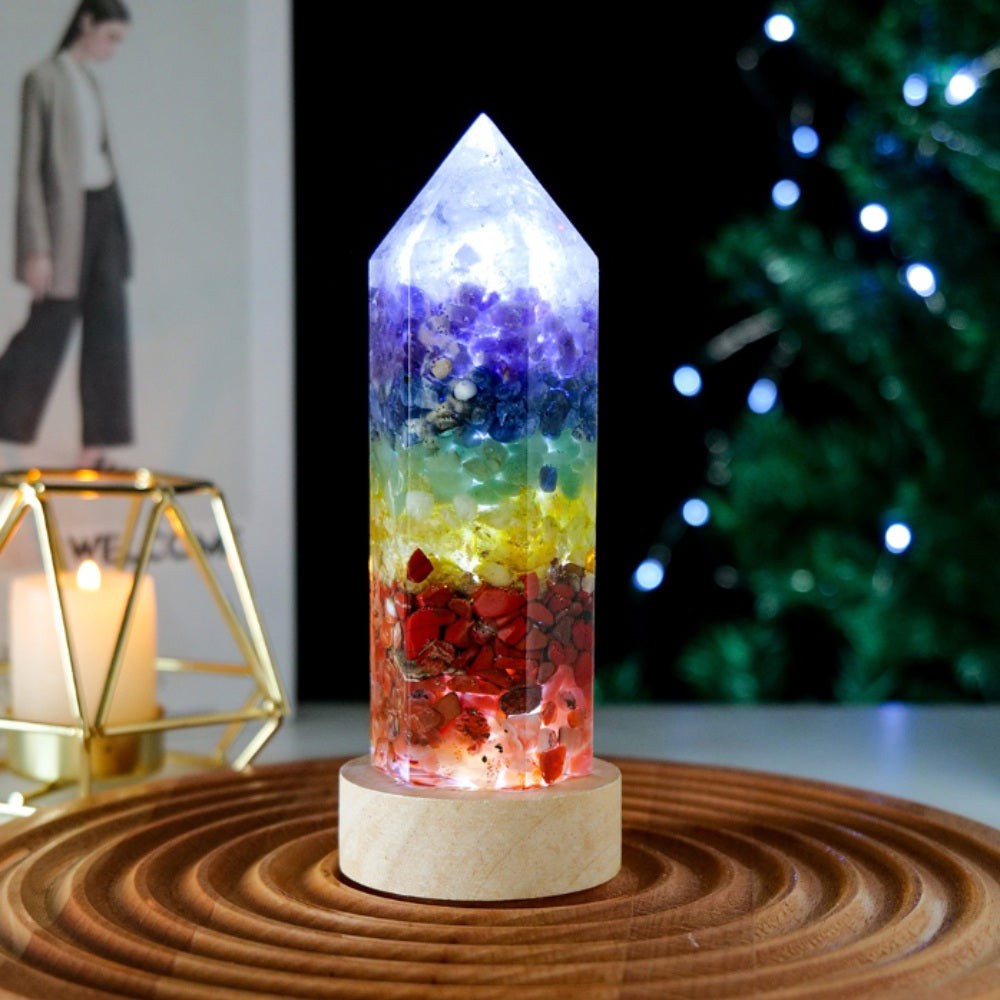 Chakra Crystals Energy Point Lamp