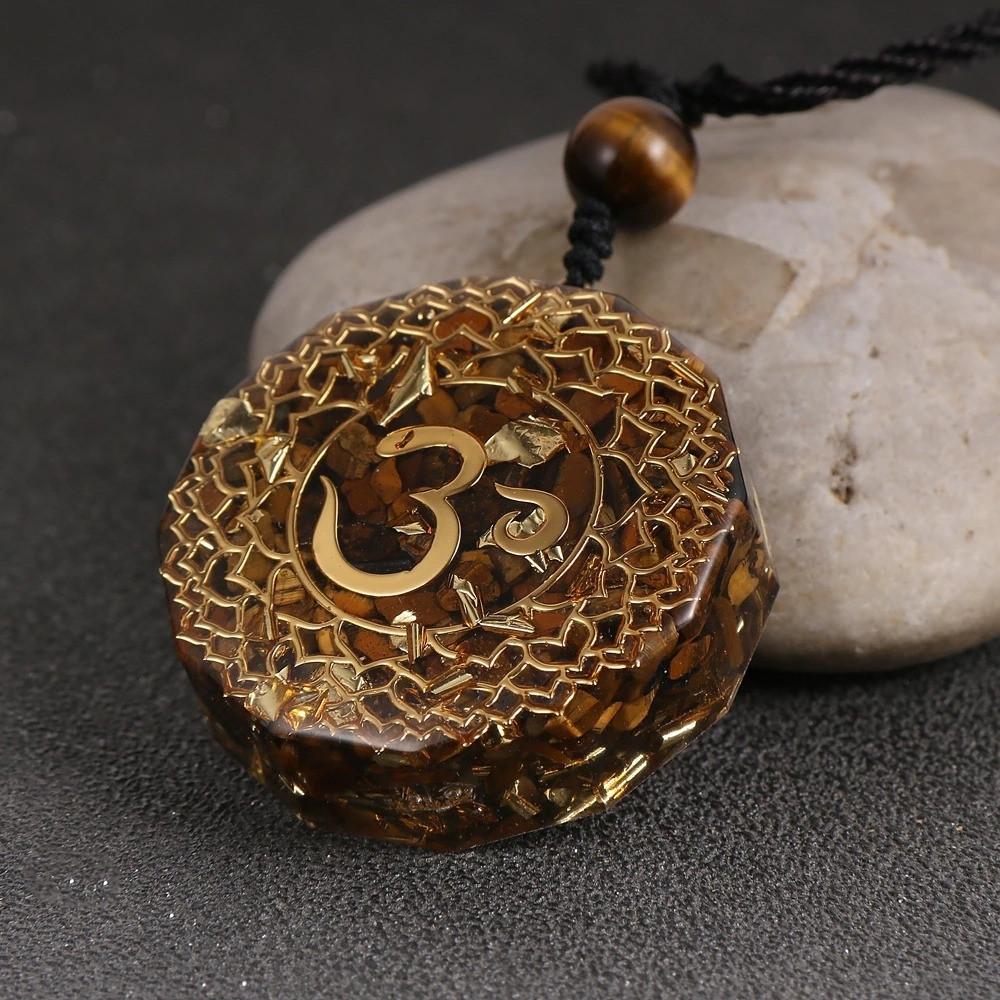 OM Energy Tiger's Eye Crystal Necklace