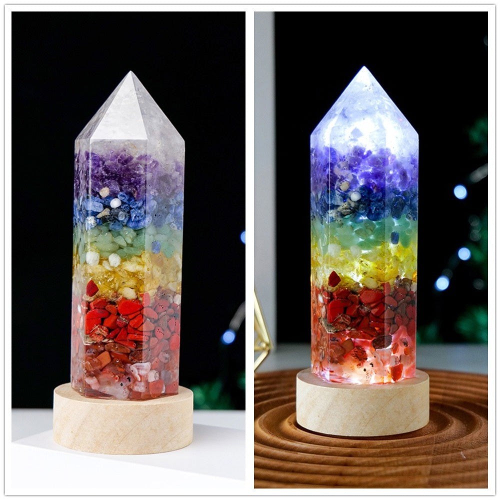 Chakra Crystals Energy Point Lamp