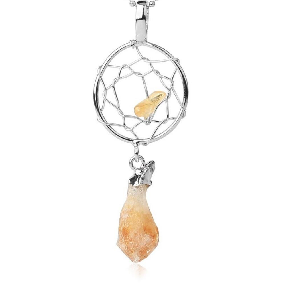 Citrine Crystal Dream Catcher Necklace