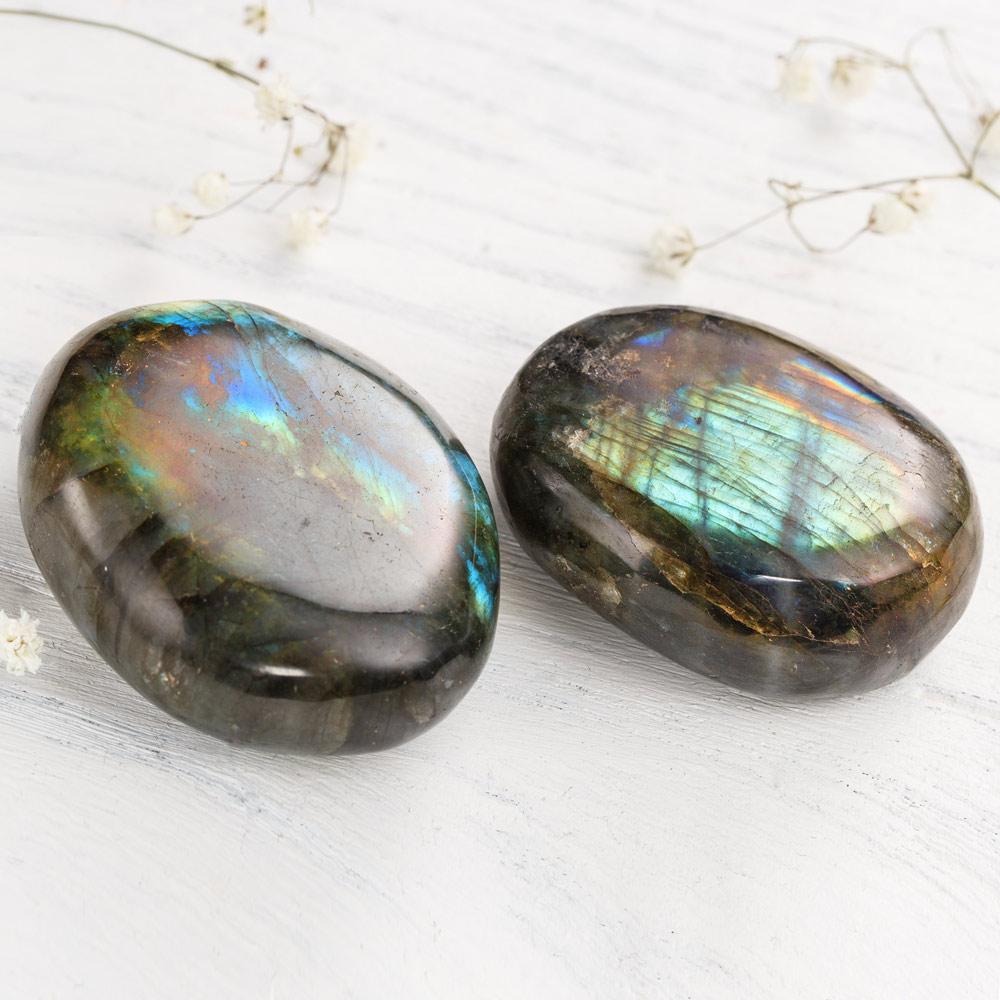 Natural Labradorite Palm Stone