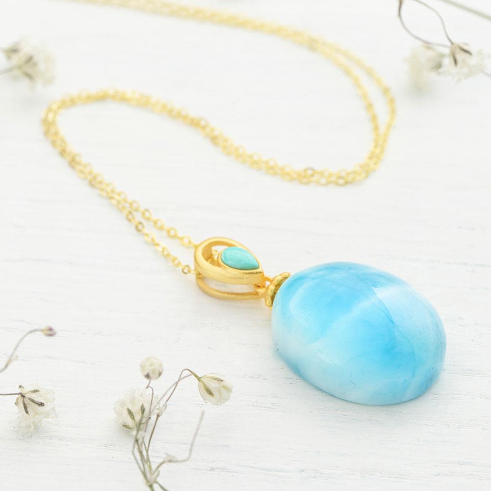 Larimar Ocean Drop Necklace